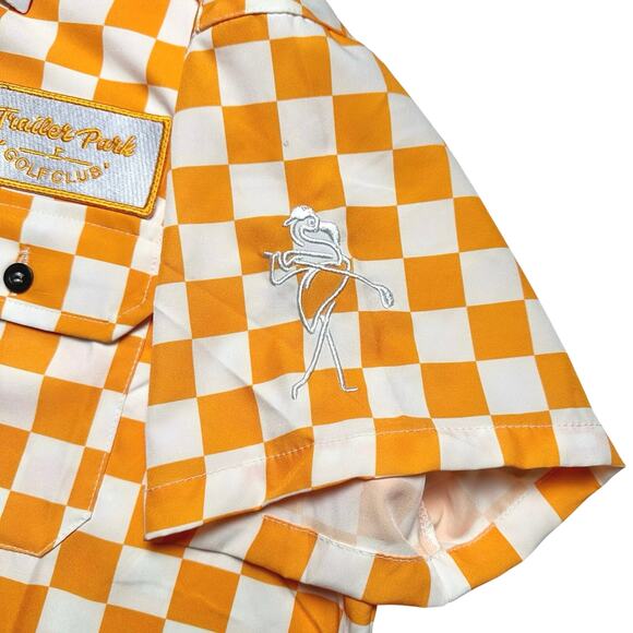 Trailer Park Golf Club | Men | Vol Gold Checker Member Golf Polo Shirt | Medium - Picture 11 of 15